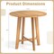 31.5" Round Teak Wooden Patio End Dining Table with Slatted Tabletop and X-shaped Frame